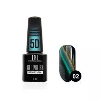 Гель-лак TNL - кошачий глаз 5D №02 - травянисто-каштановый (6 мл.)