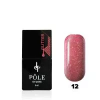 Гель-лак POLE - Glitter №12 - блестящая малина (8 мл.)